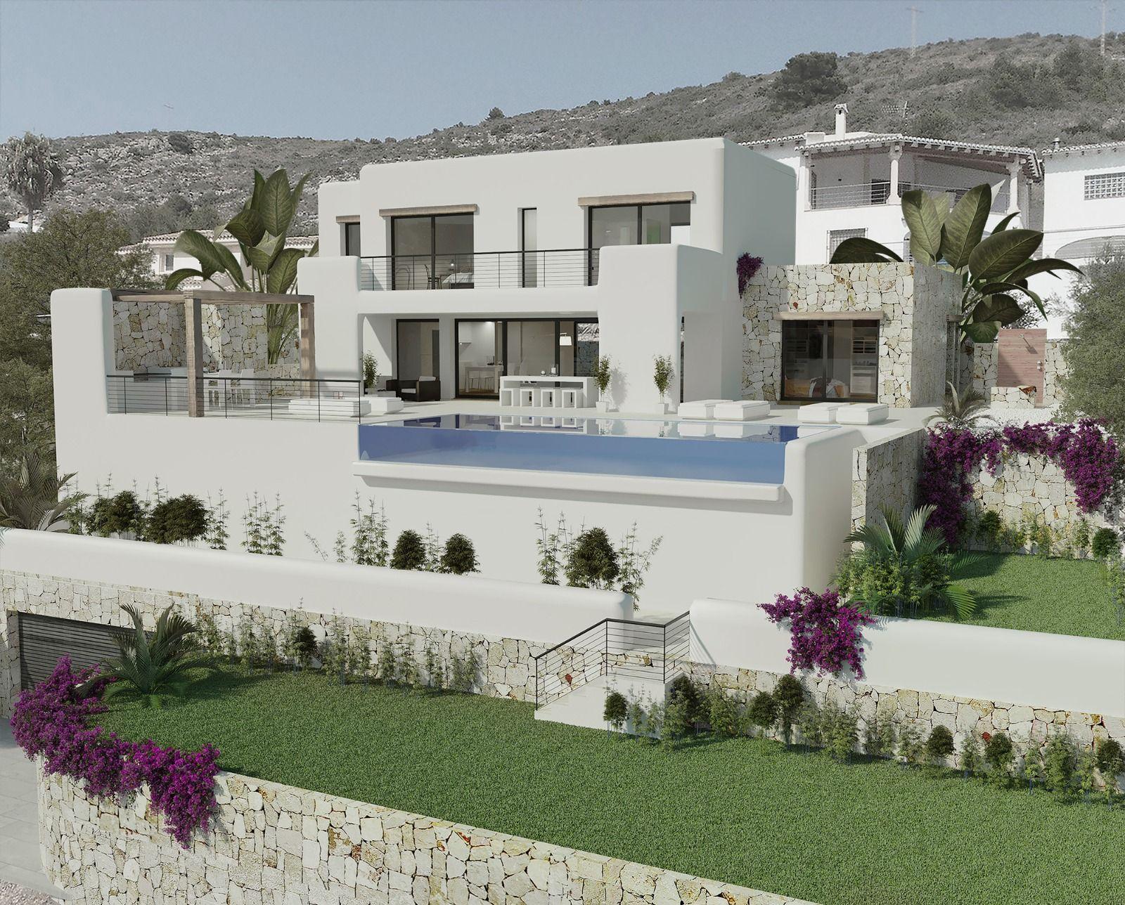 Nieuwbouwvilla met fantastisch zeezicht te koop in Moraira